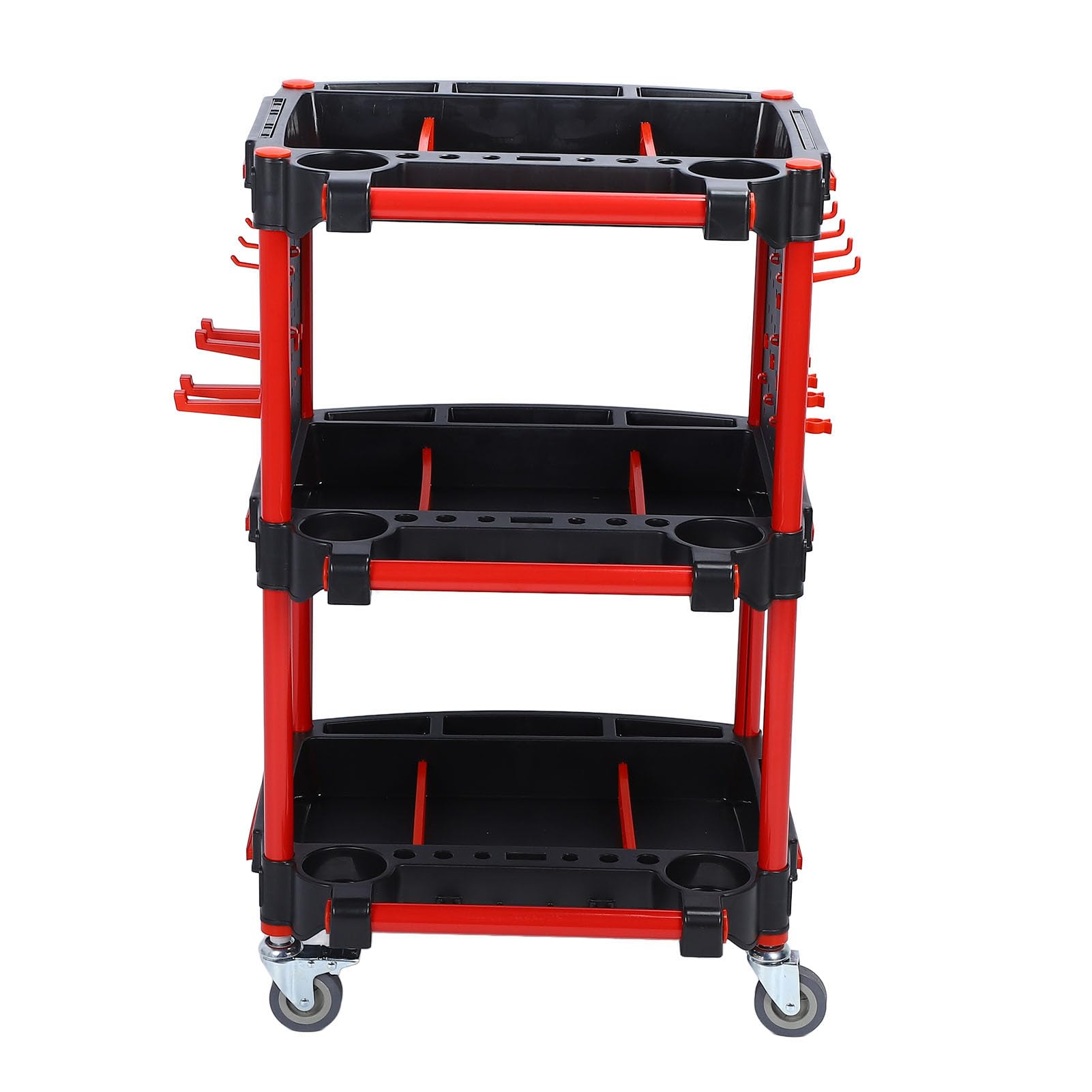 Natudeco Car Detailing Tool Cart 3 Tiers Detailing Storage Trolley Multipurpose Mobile Storage Organizer Car Wash Detail Trolley for Car Washes and Garages