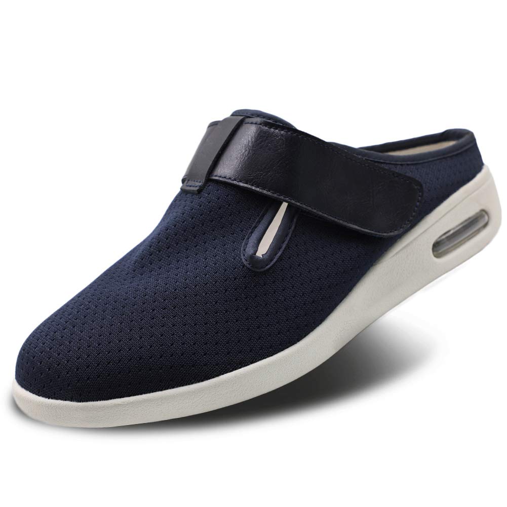 Men's Diabetic Shoes Extended Width, Adjustable Closure Slippers Breathable Lightweight Casual Sandals Support for Swollen Feet, Diabetic & Edema