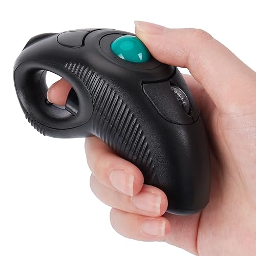 welspo Wireless USB Handheld Finger Trackball Mouse with Laser Pointer - green ball