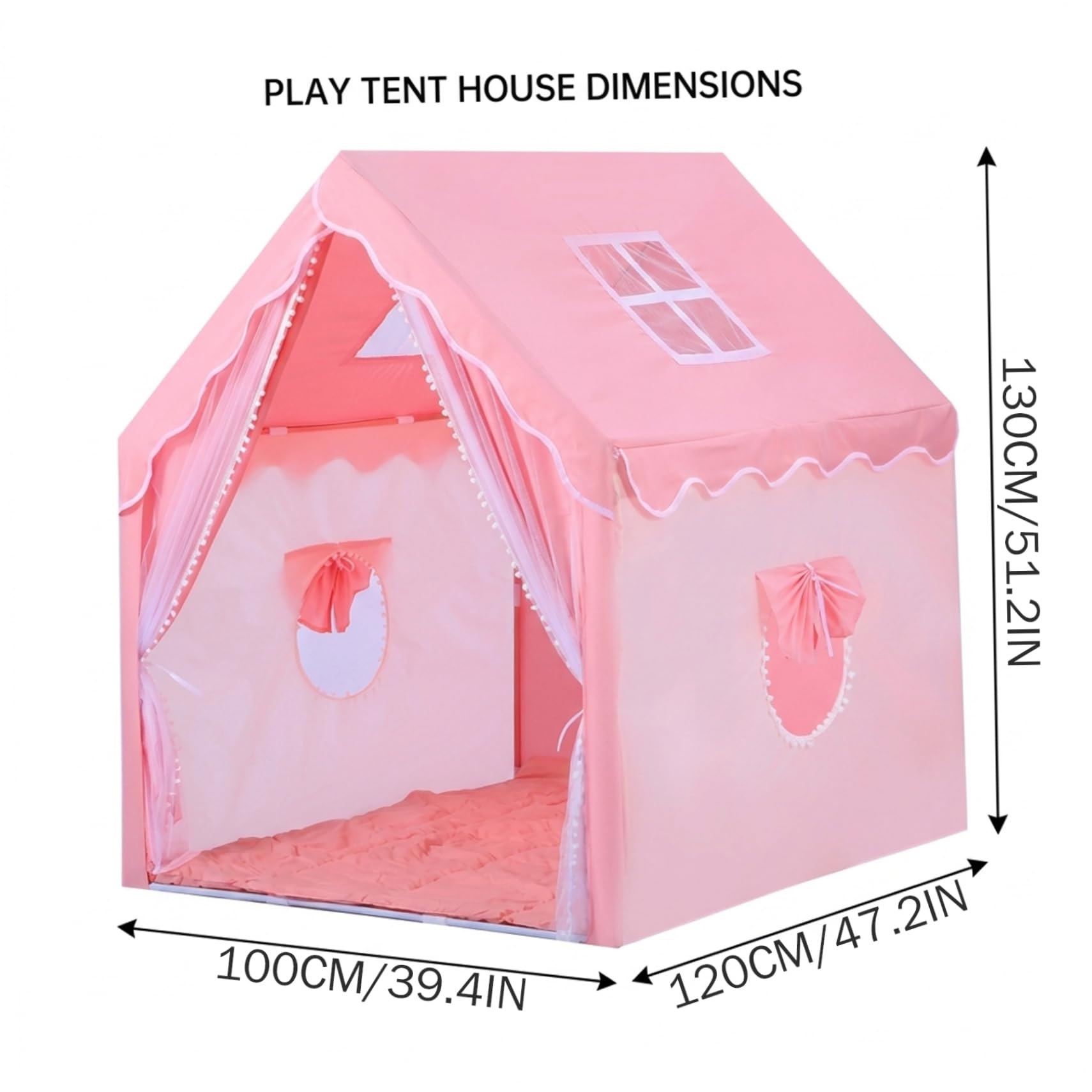 Kinderspielzelt für den Innenbereich, Prinzessinnen-Spielhaus mit Wolkendekor, geräumiges, faltbares Innenzelt für Mädchen und Jungen, fantasievolles Spielen für Mädchen und Kinder