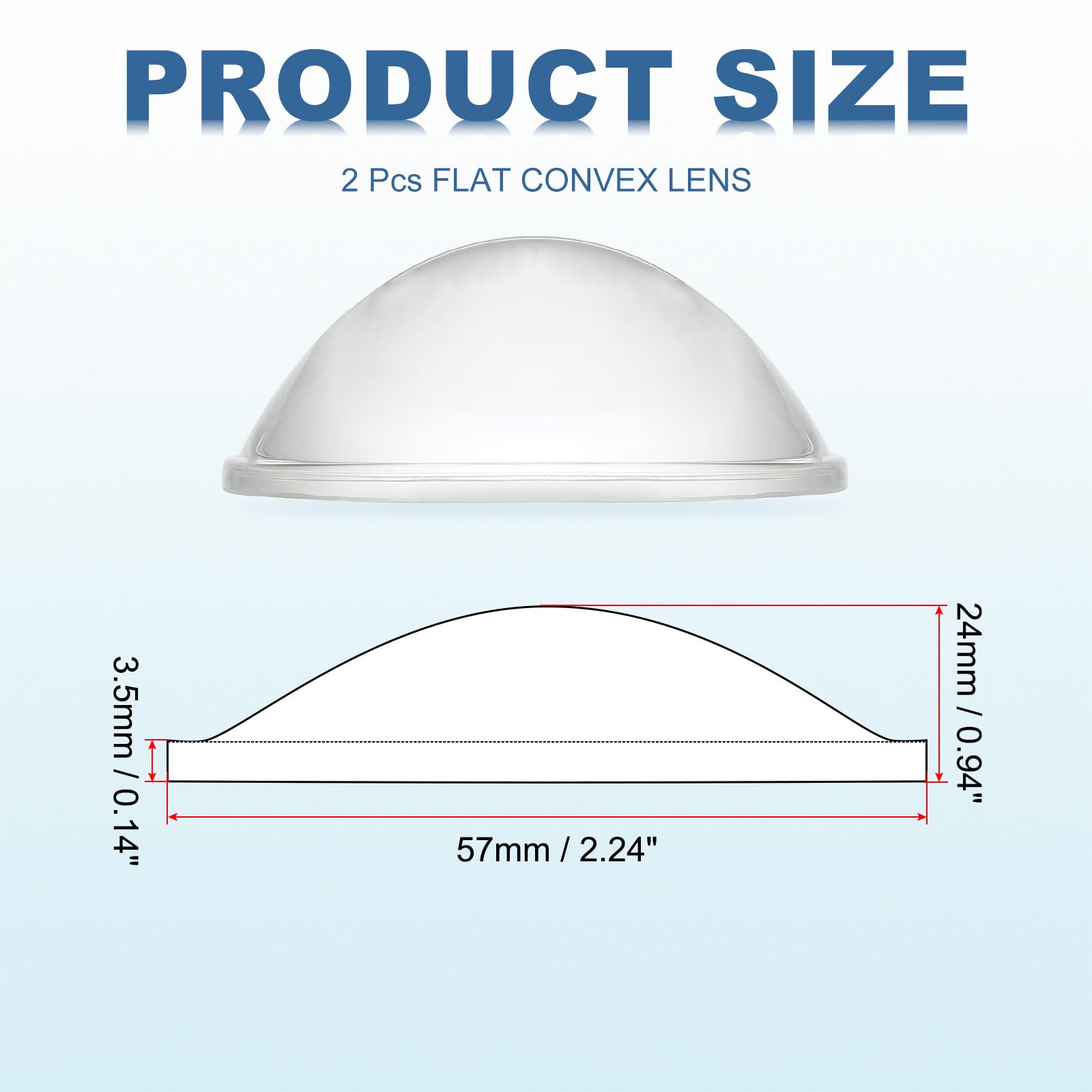 PATIKIL Diameter 57mm Flat Convex Lens - Image 2
