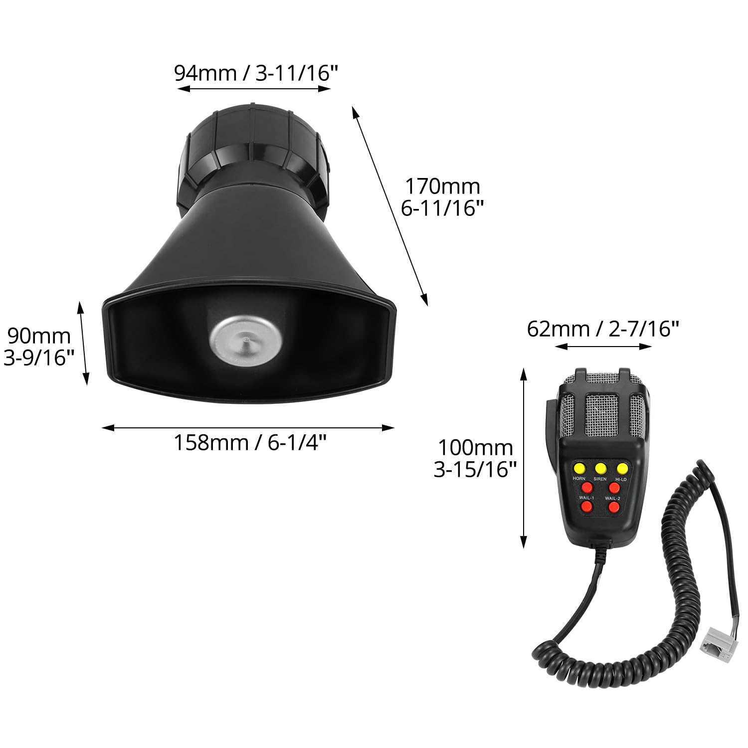 QWORK® Clacson per auto da 120 dB, 7 toni, facile collegamento tramite accendisigari, impermeabile per camion, veicoli, barche a 12V