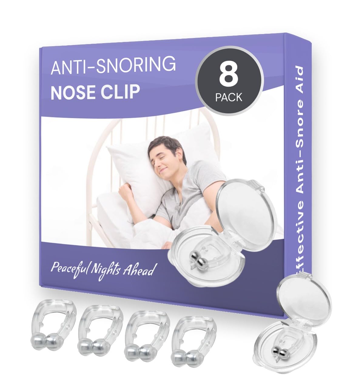 Anti Snoring Nose Clip Nose Breathing Magnet for Better Sleep Reduced Snoring Silicone Magnetic Clip for Comfortable Breathing