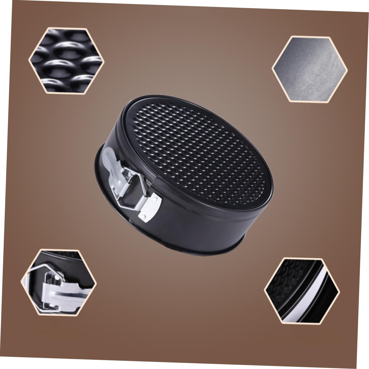 Cabilock 1Pc Non Stick Cake Mold Pan Set for Baking Cakes Mousse and Cheesecakes Locking Base Baking Tray for Home Restaurant Hotel Use Black