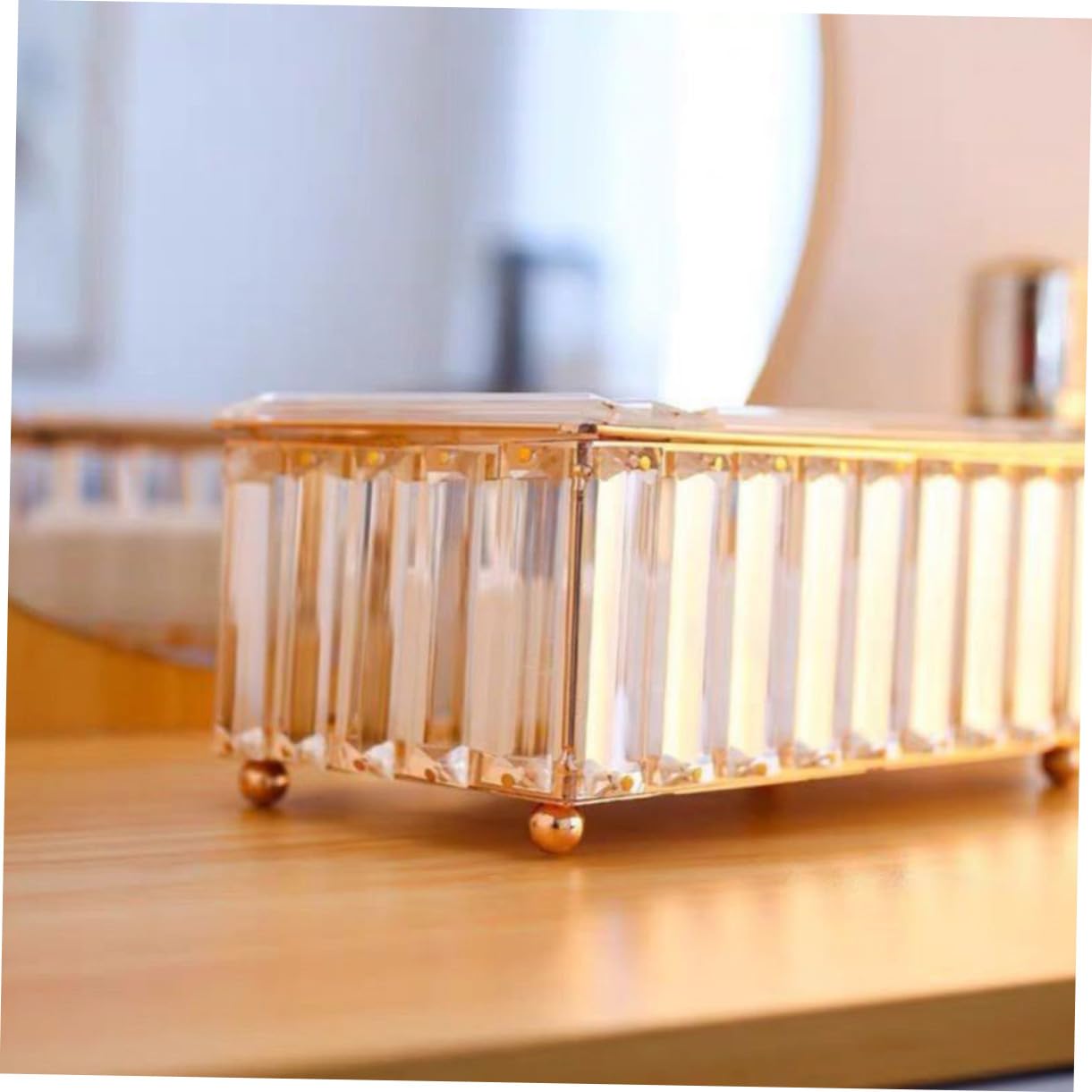 NUOBESTY Boîte à Mouchoirs et Résistant à l'usure Facile à Remplacer en Cristal Blanc Couvercle, Design Moderne pour Restaurant et Salons