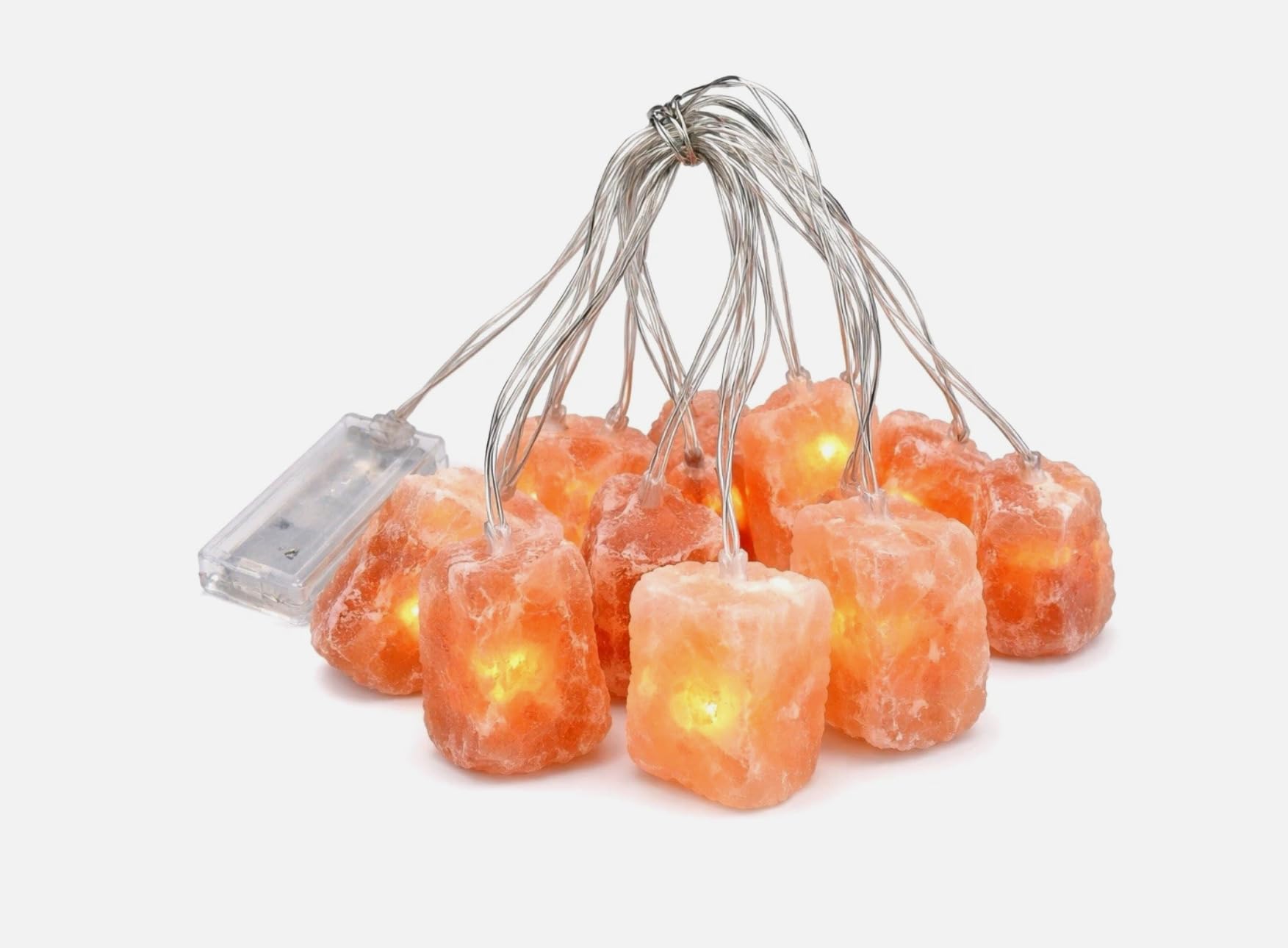 AMI OLOGY Himalayan Salt Lamp String Lights 1.5m 10 Natural Salt Blocks Warm White LED Fairy Lights Home Bedroom Decor