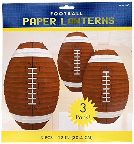 Amscan Football Frenzy Birthday Party Hanging Lanterns Decoration (3 Piece), Multi Color, 12 x 11