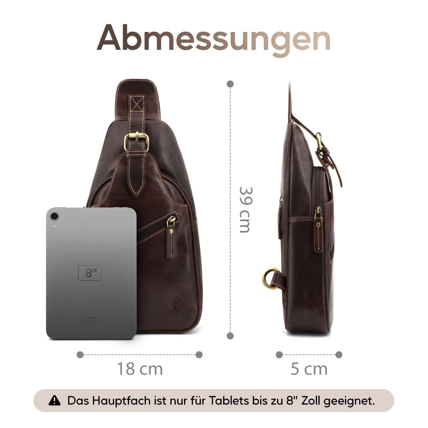 JOREY Herren Leder Umhängetasche Echtleder Robuste Crossbody Bag