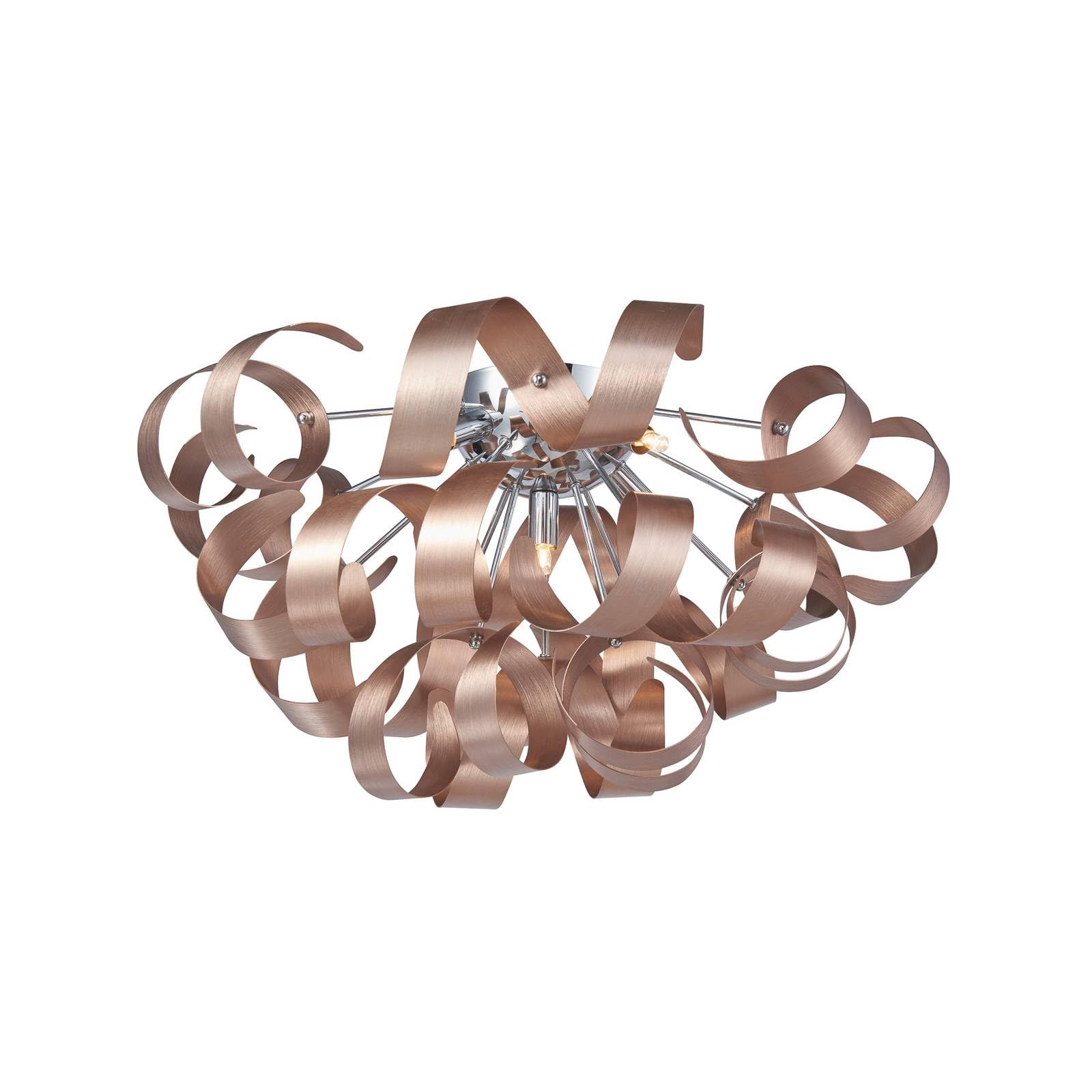 Lucande Ceiling Light Kaelor dimmable (Design) in Copper Made of Aluminium for e.g. Living Room & Dining (5 Light Sources, G9) from Ceiling lamp