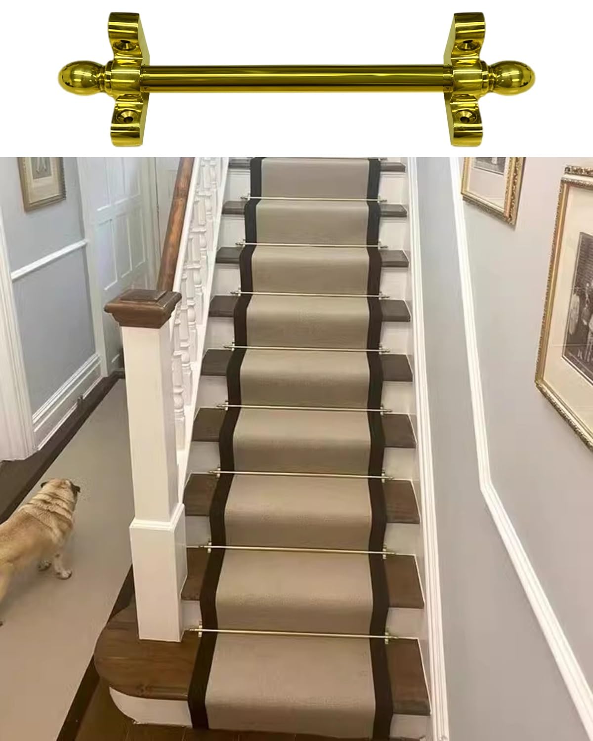Barras de alfombra para escaleras tubo fijo de 55cm para pasilleros residenciales