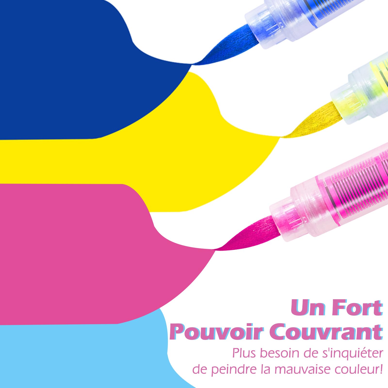 VAKKI Pennarelli Acrilici, 60 Colori Pennarelli Acrilici Acrylic Marker Brush pen per Dipingere Sassi, Tessuti, Metallo, Vetro, Legno, Tela, Ceramica, Plastic, pennarelli per colorare adulti (60)