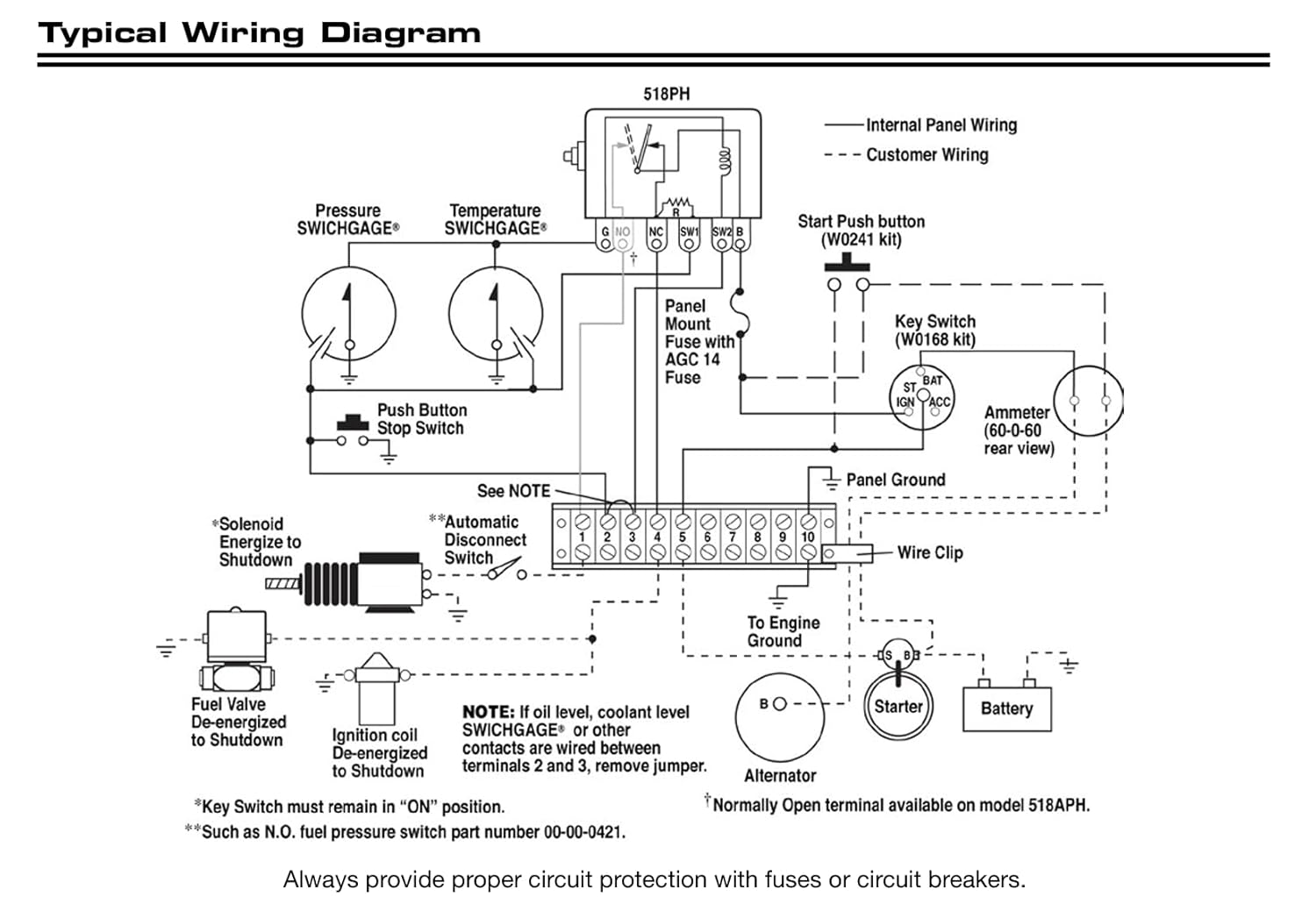 Murphy by Enovation Controls W0168-12, 12V Swichgage Shutdown Panel Kit (30700009)