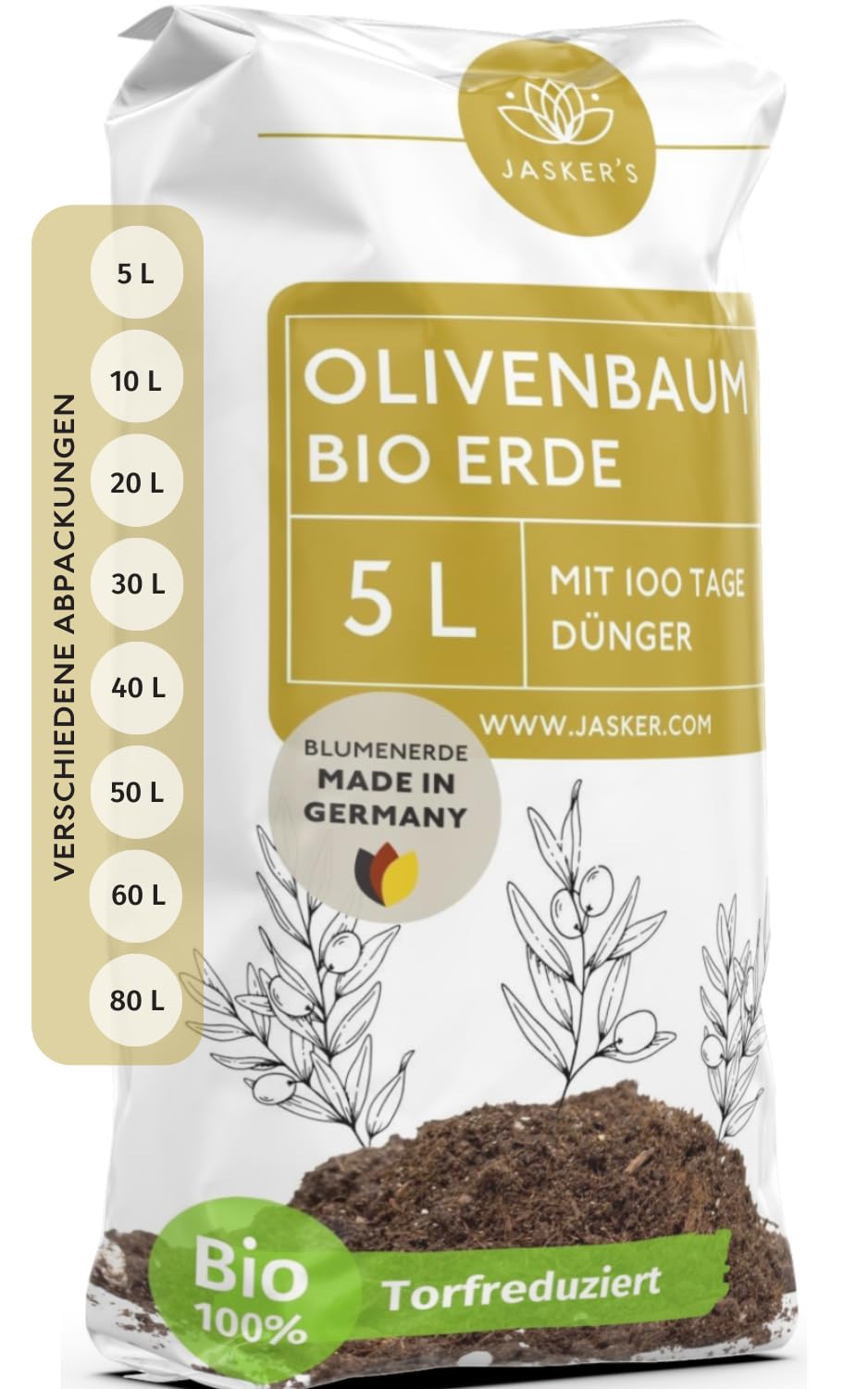 Olivenbaum Erde 5L mit Dnger - Krftige Oliven und Pflanzen aus 100%  natrlichen Rohstoffen : Amazon.de: Garten