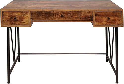 FKSDHDG - Escritorio para computadora de 47 pulgadas para oficina en casa escritorio pequeño de estilo simple marco de metal negro