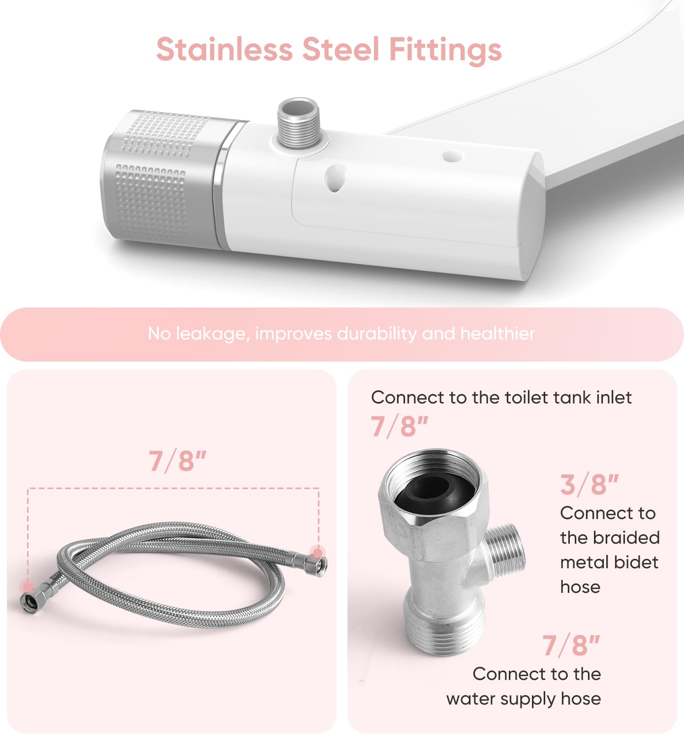 Ultra-Slim Bidet Attachment, Posterior&Feminine Wash-(Retractable Dual Nozzles) - Image 4