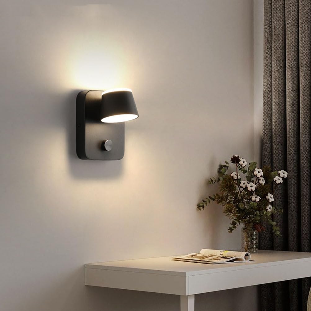 Apliques de Pared para Interior 12W con Interruptor y Lámpara de Salón Moderna 3000K