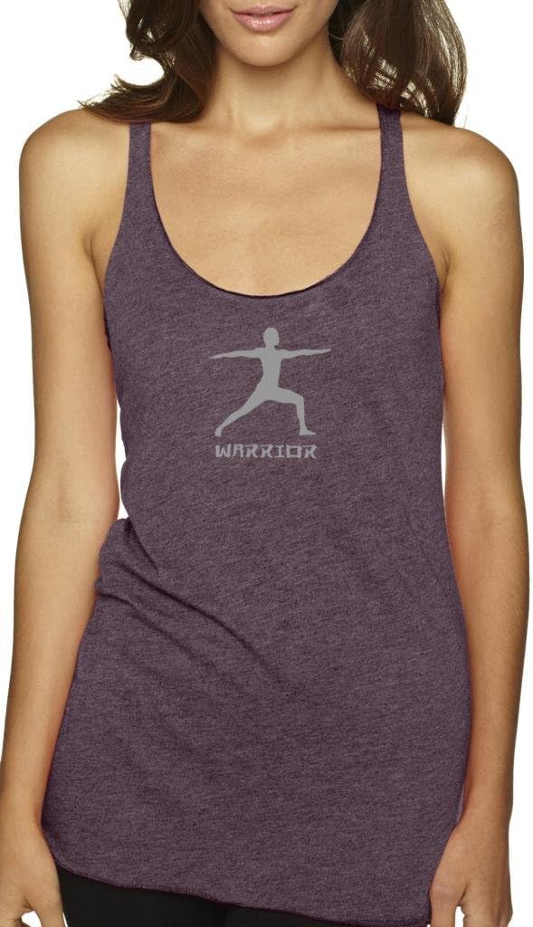 Yoga Clothing For You Ladies Warrior II Pose Racerback Vintage Purple Tank Top