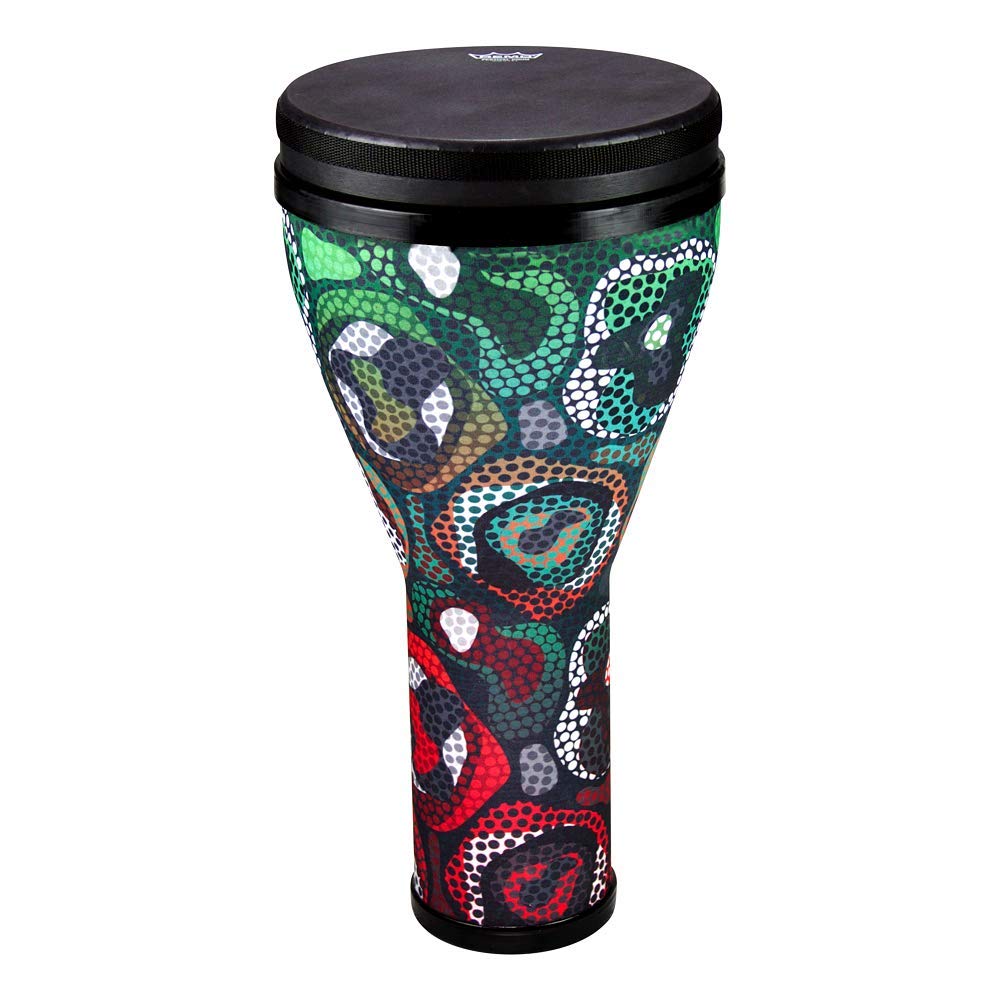 Remo 10" Pre-Tuned Festival Djembe, Tribal Green