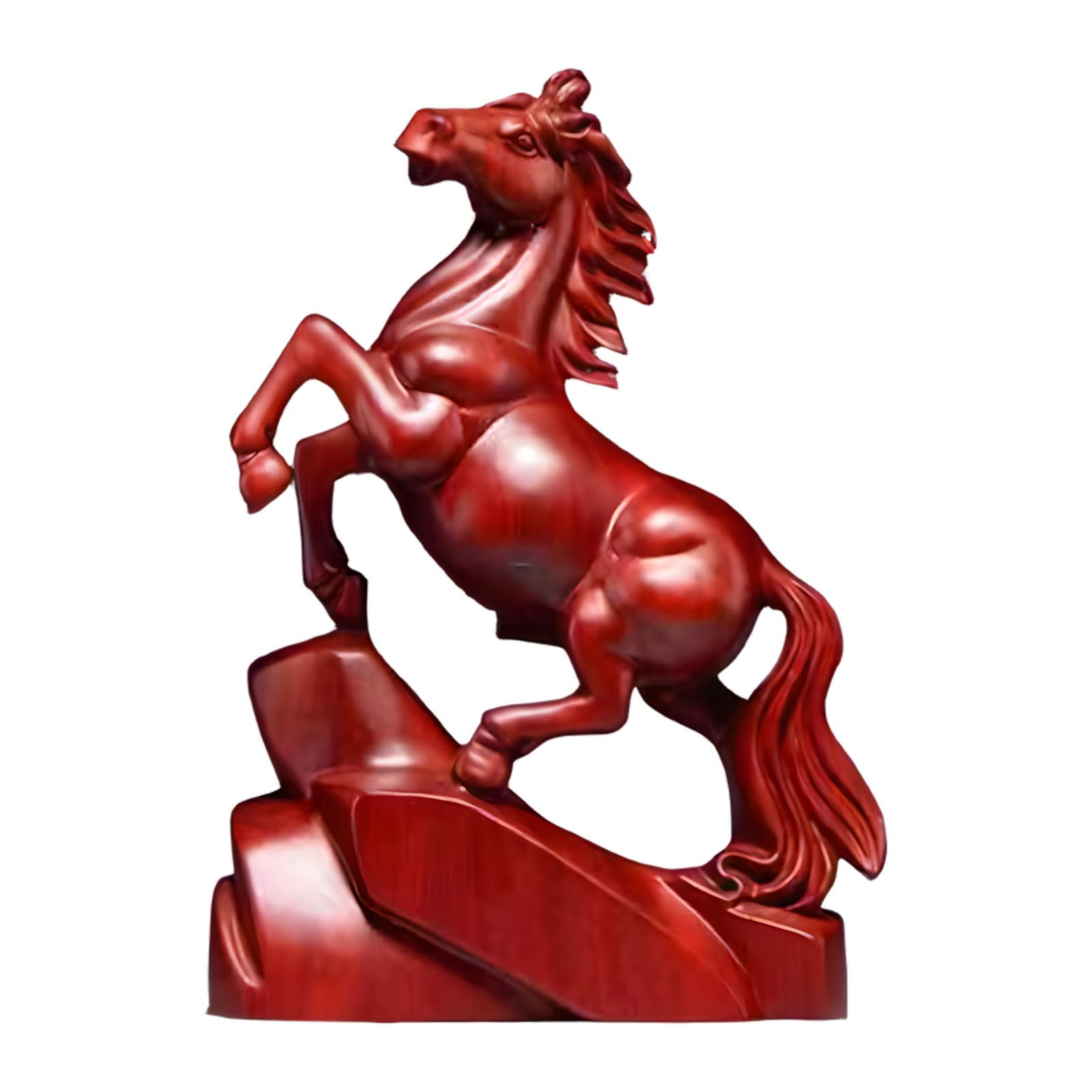 Kalttoy Exquisite Wood Carved Horse Statue Symbol of Strength and Prosperity Decorative Item for Any Space Small Horse Figurine
