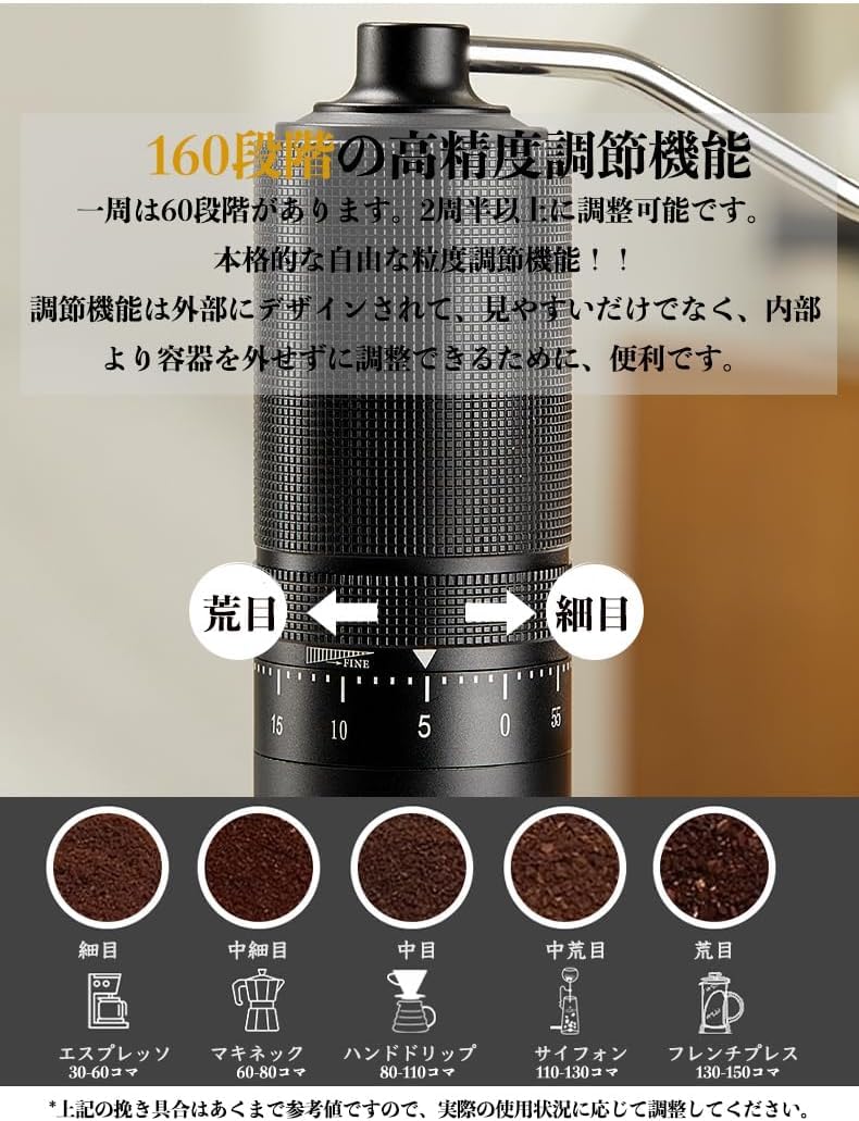 Amazon | 手挽きコーヒーミル コーヒーグラインダー 手動式 ハンドミル