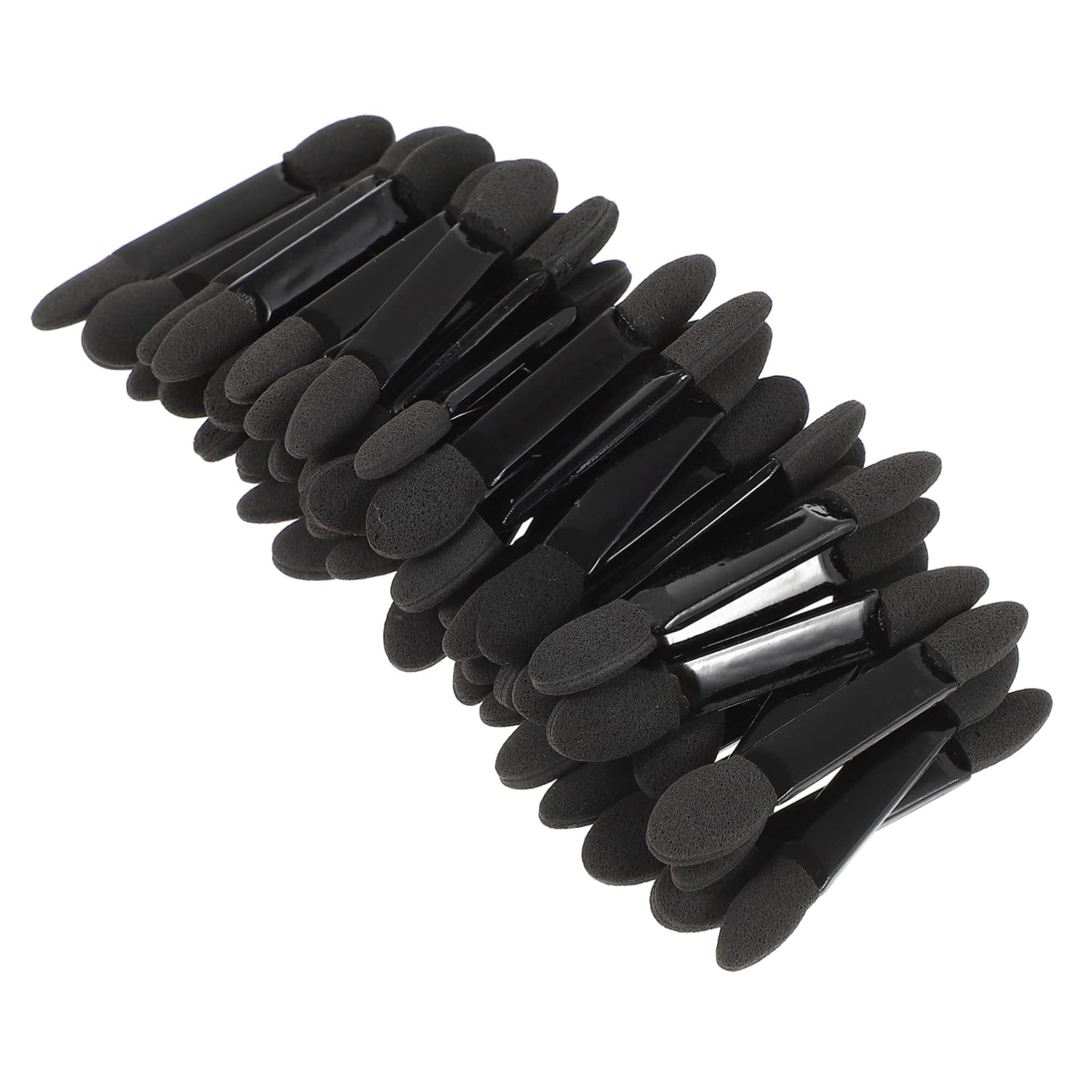 Ipetboom 50Pcs Double Ended Sponge Eyeshadow Makeup Brush Smooth Application for Travel Parties Daily Use Gentle Skin Easy to Use Black Color