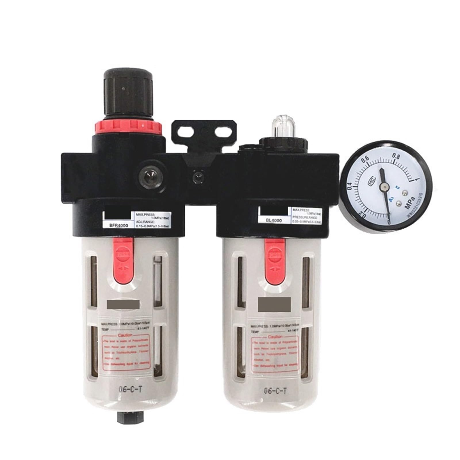 Jwvialel Bc2000 Triplex Pressure Regulating Valve Gas Source Treatment Two-Piece Oil-Water Separator Filter Bfc/Bfr/Bl/B 1Pcs(Bc2000 Triplex)