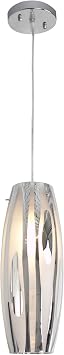 Varaluz Chroman Empire 1-Light Mini Pendant - Chrome Finish with Two-Layer Smoky Chrome Glass Shade