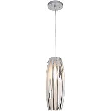 Varaluz Chroman Empire 1-Light Mini Pendant - Chrome Finish with Two-Layer Smoky Chrome Glass Shade