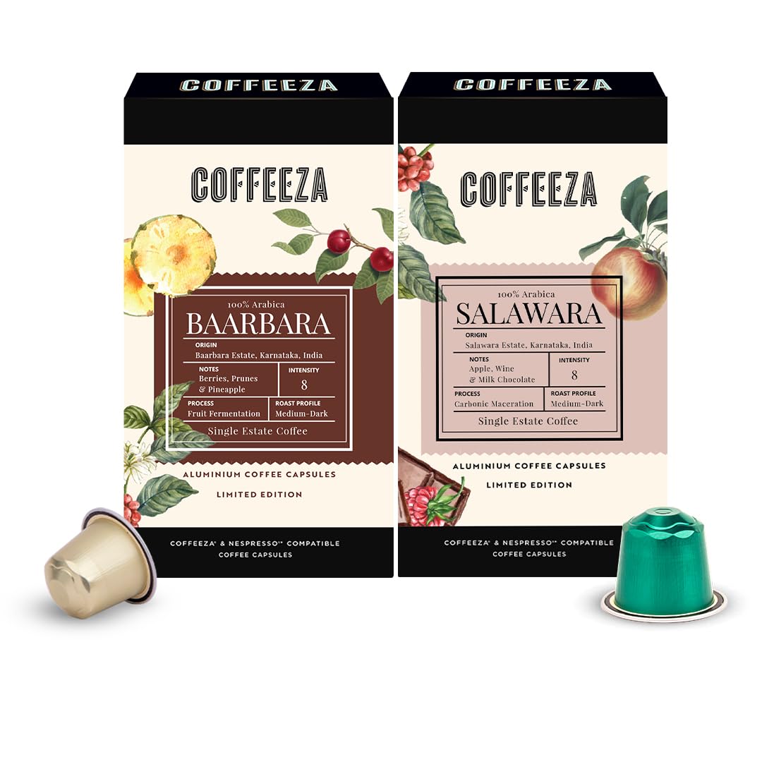 See full amazon price history chart for Coffeeza Baarbara & Salawara Single- Estate Aluminium Coffee Capsules Variety Pack, 100% Arabica Coffee | Box of 2 (20 Capsules) Coffeeza Baarbara & Salawara Single- Estate Aluminium Coffee Capsules Variety Pack, 100% Arabica Coffee | Box of 2 (20 Capsules) (B0CFLSVJR7) Amazon Price History, Amazon Price Tracker
