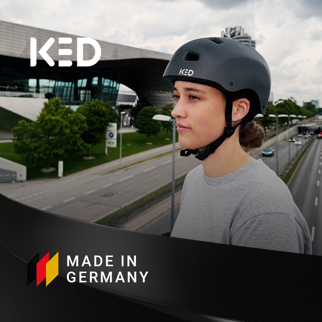 KED Citro City - Casco de bicicleta para adultos – Protección MaxShell cómoda, cierre K-Lock seguro y luz trasera LED con reflector