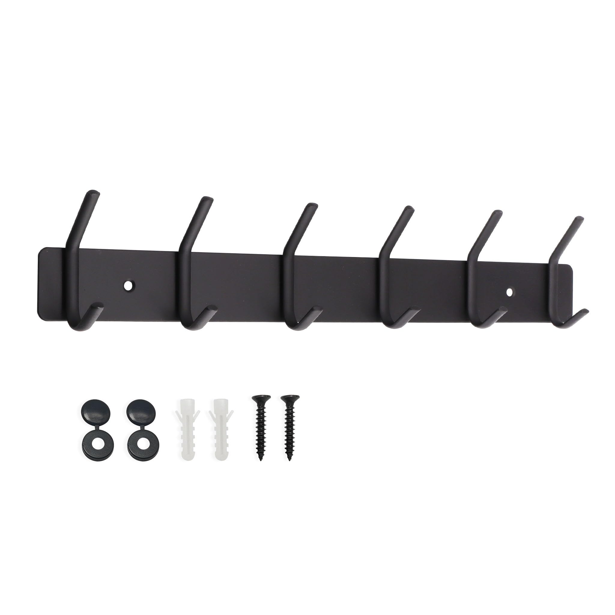 AJLTPA Coat Hooks Wall Mounted, Wall Coat Rack, Coat Hooks for Hanging Robe, Towel, Clothes, Hat, for Bathroom, Bedroom (Black, 6 Hooks) — image 1