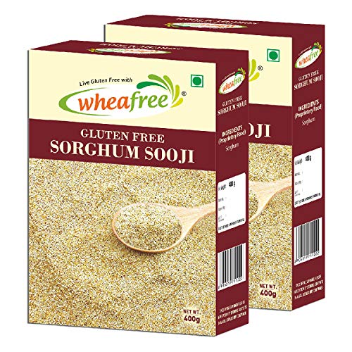 Image of Wheafree Gluten Free Flour (5kg) Certified Gluten Free & Wheafree Gluten Free Sorghum Sooji (Pack of 2 x 400g Each)