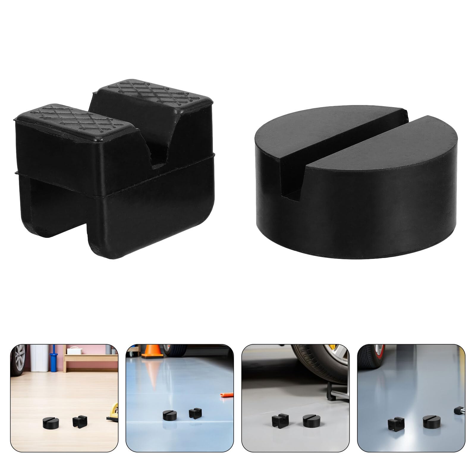 SOIMISS 6 Pezzi Pad in Gomma Antiscivolo per Sollevatore Auto con Scanalatura Supporto Elastico Ammortizzante per Protezione Pinch Weld per Officine e Uso Domestico