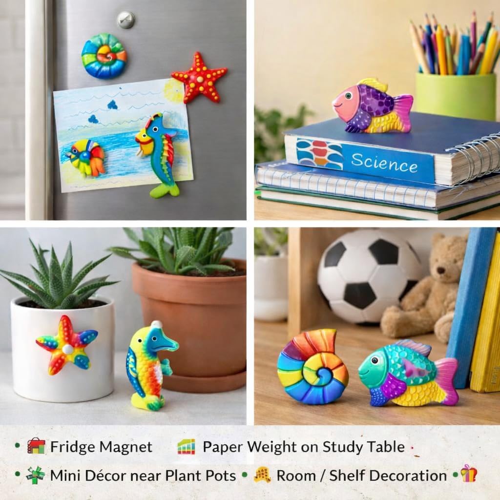 JECOLOP Sea Theme Kids Paint Kit, Art & Craft Kit, 3D Creative Painting Set for Kids, Creative Birthday Gift for Boys & Girls Age 6-12, 8-10 (Pack of 1 Kit) 2