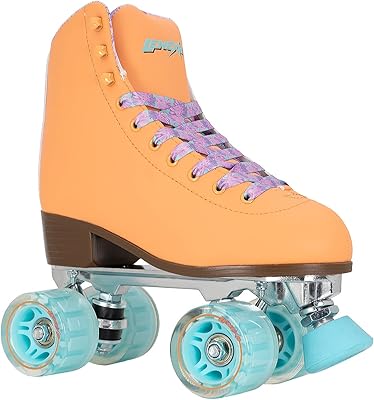 Lenexa Savanna Roller Skates for Ladies - Indoor/Outdoor Quad Skates for Women and Girls (Orange, Ladies 9)