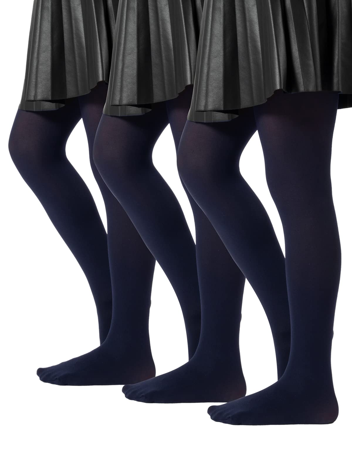 CALZITALY PACK 3 PARES Medias Niña, Medias Microfibra, Pantis Tupidos, Medias Grisas Escuela, 2 – 14 Aְños, Gris, Azul, Negro, 40/60 DEN, Made in Italy