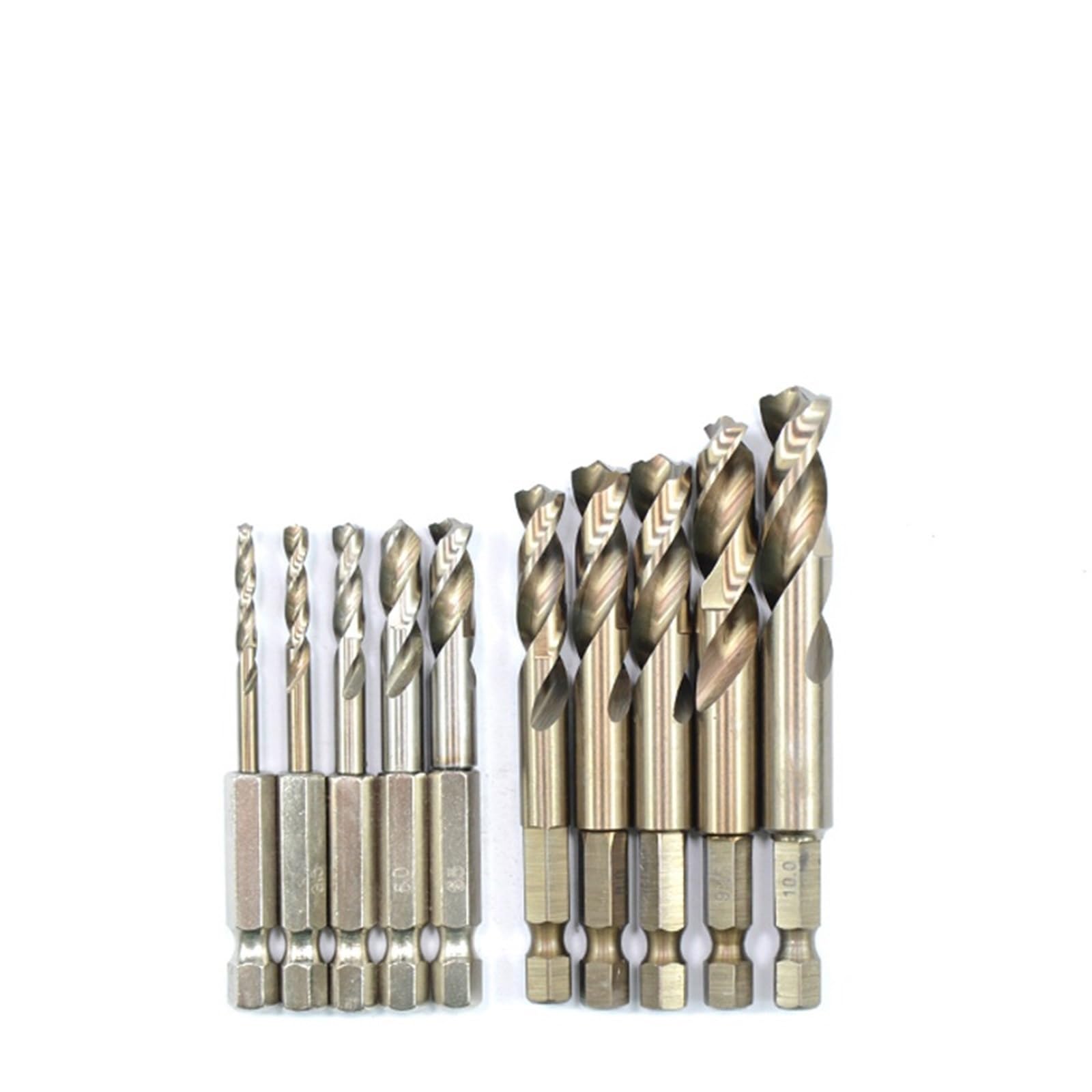 10 sztuk 2mm-13mm M35 HSSCO Kobaltowe wiertła HSS Twist Hex Quick Change Wiertło do stali nierdzewnej (6 mm 10 sztuk)