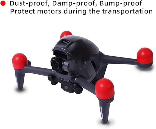 Miniatura 4 de FPV Motor Dust Cover Compatible con DJI FPV Drone Accesorios, 4PCS Silicona Cubierta Protectora para DJI FPV Combo (rojo)