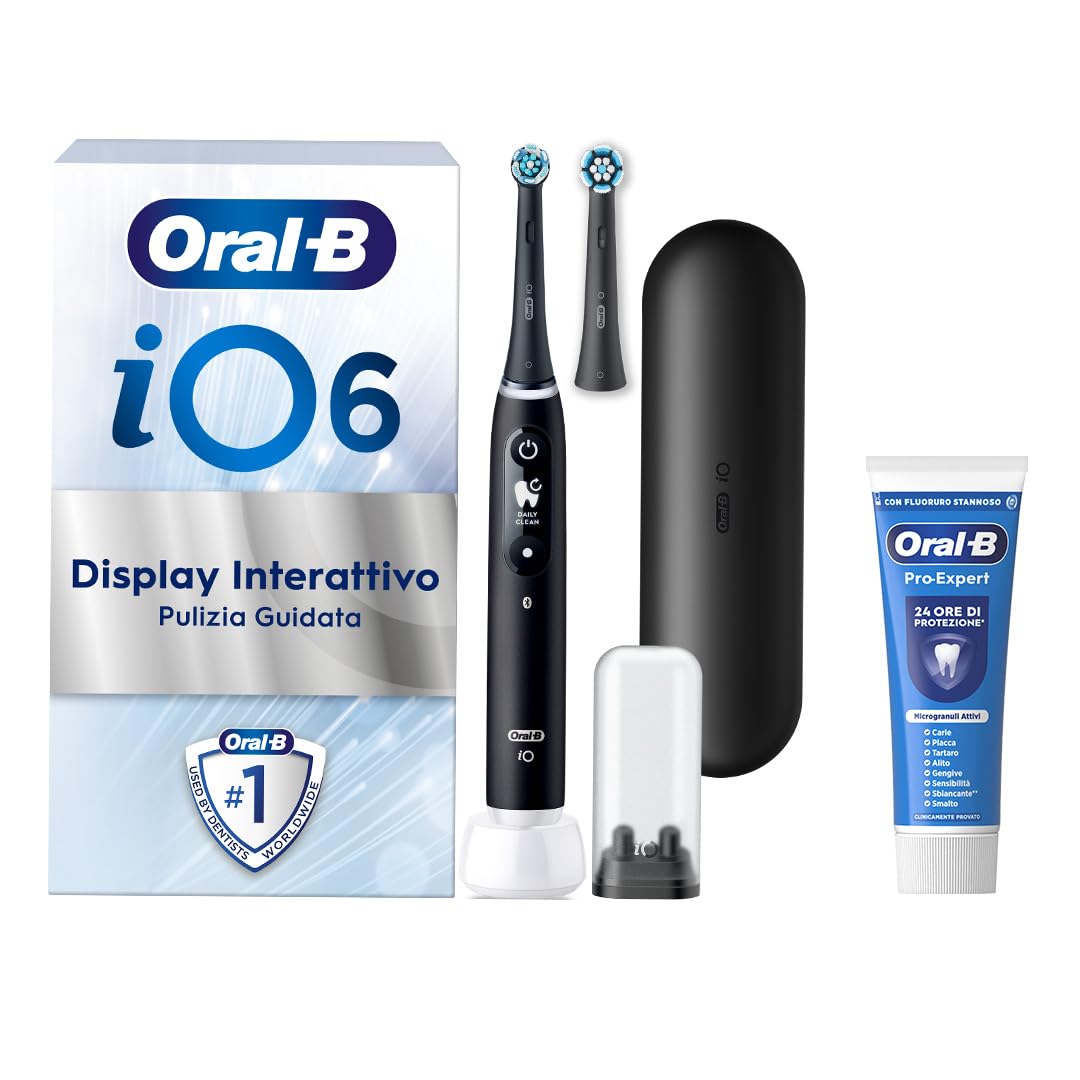 battuta ricaricabile io 6n black con 2 pasticche oral-b