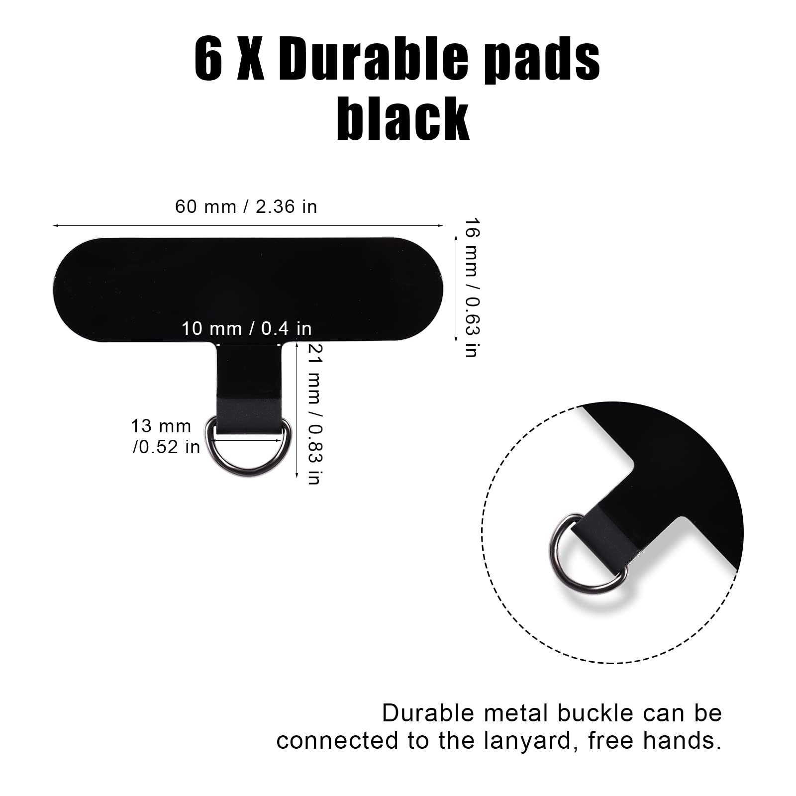 Laniere Telephone Portable Rose Gosknor 2pcs Mu00e9tal Patch Pour Cordon De Tu00e9lu00e9phone, Universels Languette Attache Telephone Cordon Telephone Portable