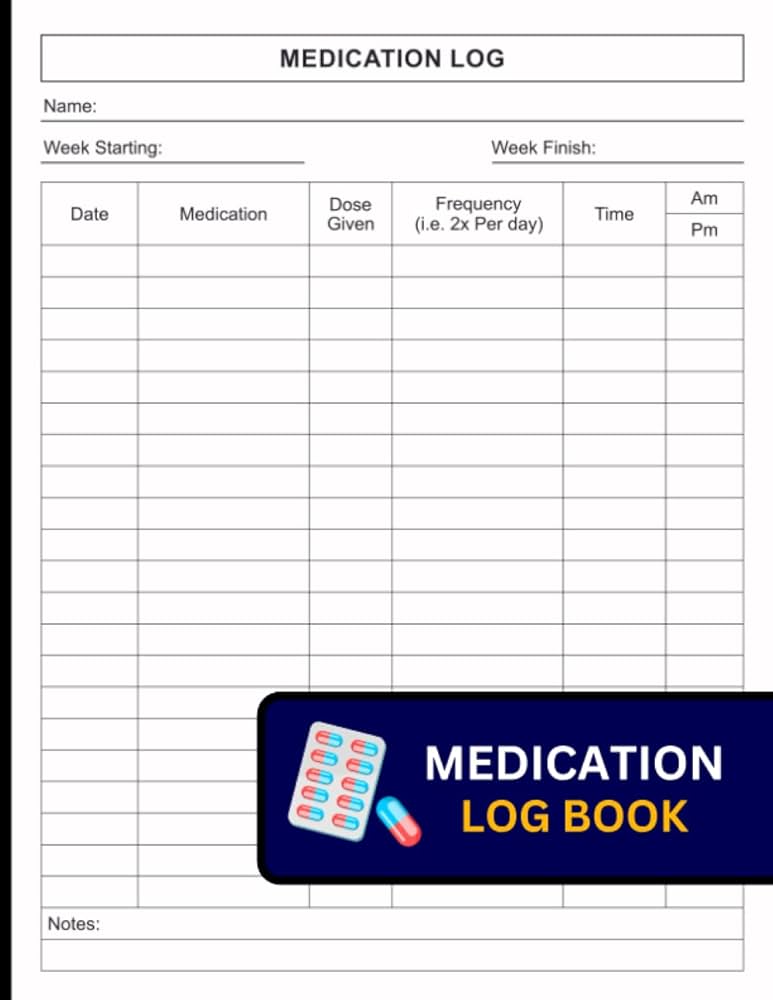 medication-log-book-medication-administration-checklist-and-log-for-recording-dosages-and-tracking-progress-williams-hardik-amazon-com-books for Free Printable Printable Large Print Medication Administration Record Medication Log Book: Medication Administration Checklist and Log for Recording Dosages and Tracking Progress: Williams, Hardik: Amazon.com: Books for Free Printable Printable Large Print Medication Administration Record