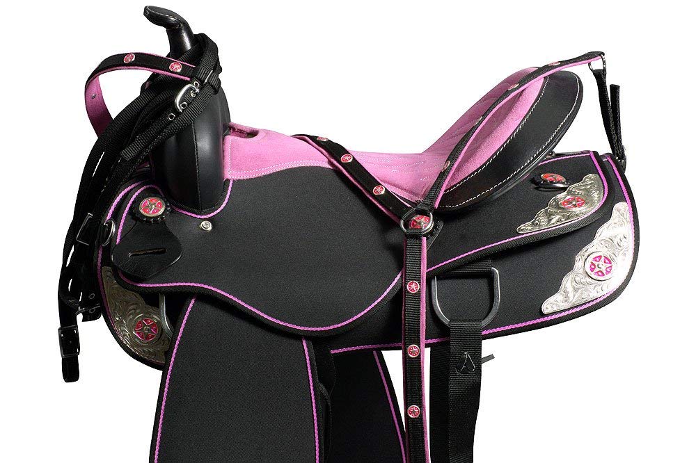 Deen, Enterprises Synthetic Western Pony Horse Saddle Tack Barrel Racing, Get Matching Headstall, Breast Collar, Reins Size 10" to 12" inches Seat Available