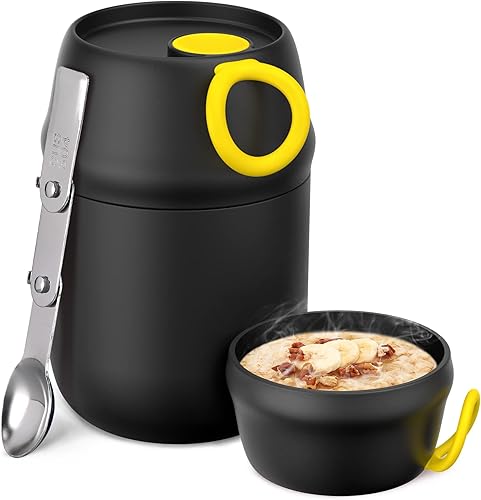 Healthlif Termo de 17 onzas para comida caliente termo de sopa al vacío para niños pequeños recipiente de comida caliente con cuchara lonchera de