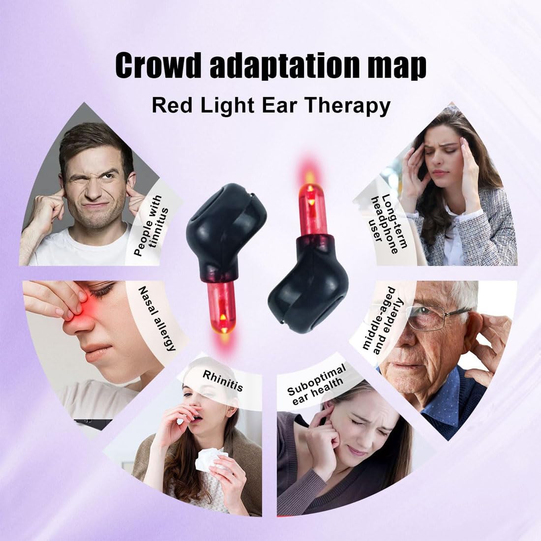 Somnial Neurotone, appareil auriculaire de luminothérapie rouge 2-en-1 Somnial, lumière rouge 650 nm, améliore la circulation sanguine dans l'oreille interne, pour la maison et les voyages (a)