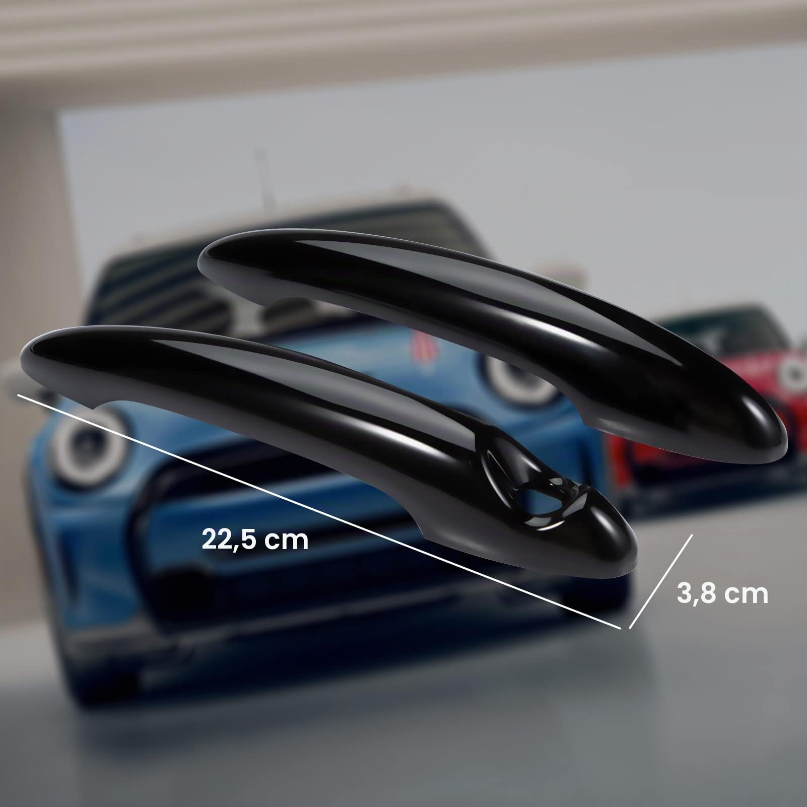 KASturbo - Cubierta para manija de puerta de coche, color negro brillante, repuesto para Mini Cooper S R50 R52 R53 R55 R56 R57 R58 R59 R61 2001-2015