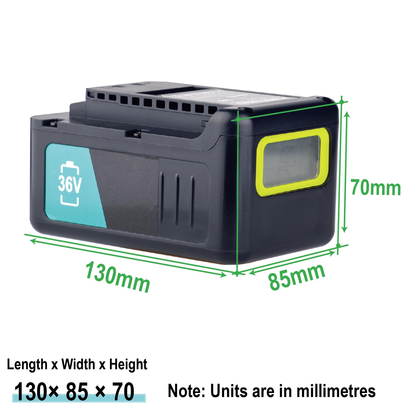 18 V 36 V Recambio para batería Kärcher para utilizar con plataforma de batería Kärcher Eliminador de malas hierbas Aspiradora de lavado Cortacésped Cortabordes Bomba de barril, etc. (1pcs(36V 2,5Ah))