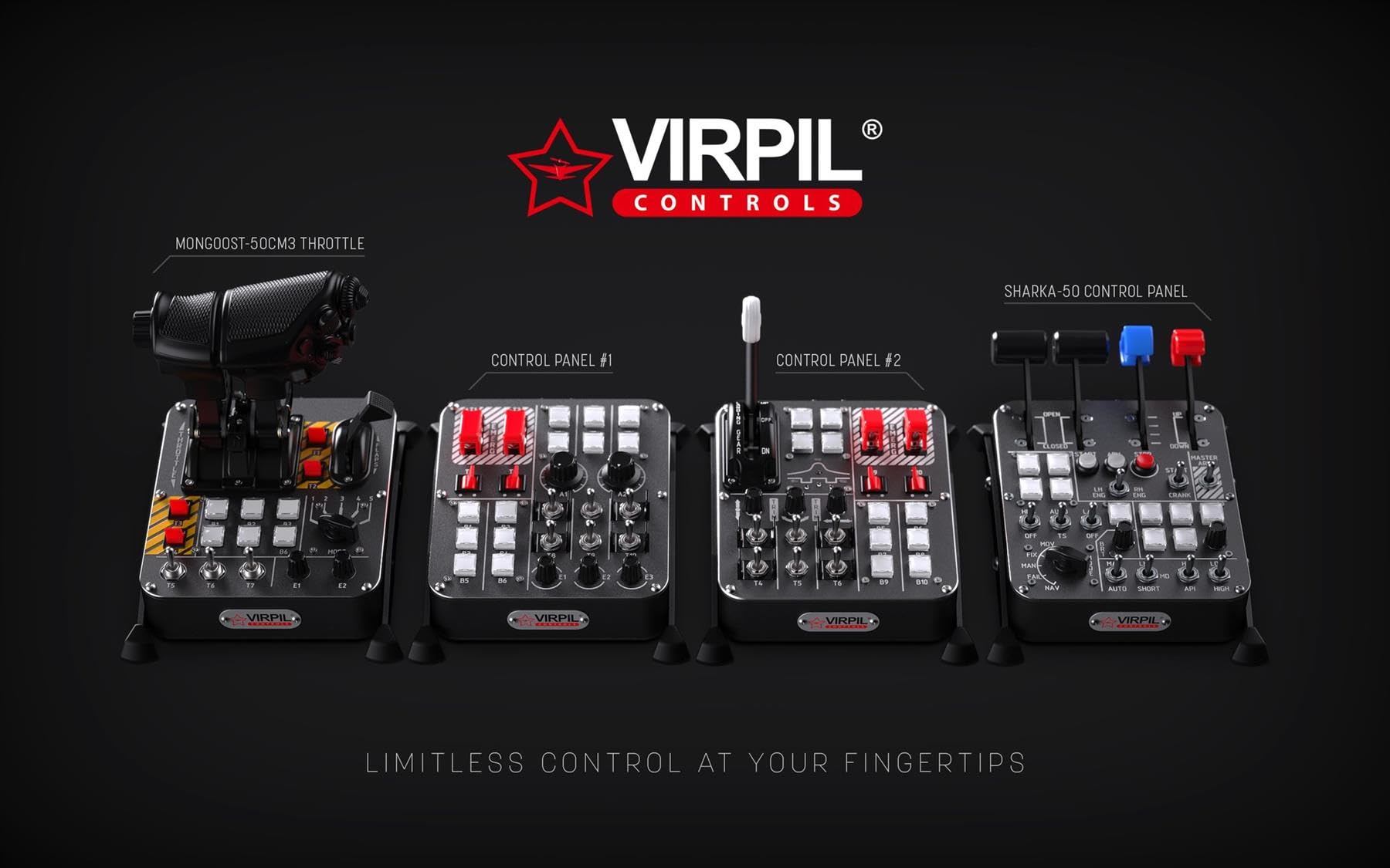 VIRPIL Controls Universal Control Panel #1 Flugsimulation RGB-Beleuchtung PC-Gaming Cockpit-Schalterpanel