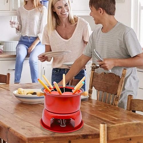Miniatura 8 de Juego de fondue  Juego para hacer fondue de chocolate con 6 tenedores  Juego multifuncional de acero al carbono para helados  Ideal para fondue de