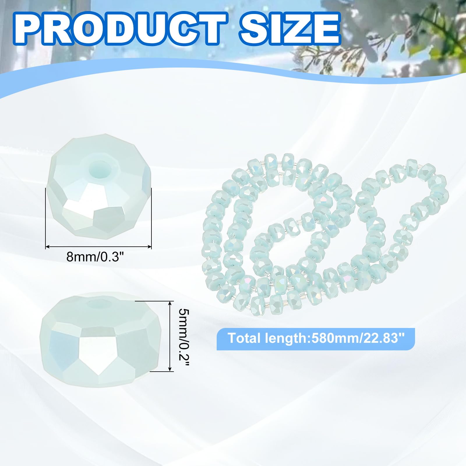 PATIKIL 75 Pcs 8mm OD 5mm Thick Crystal Glass Beads - Image 2