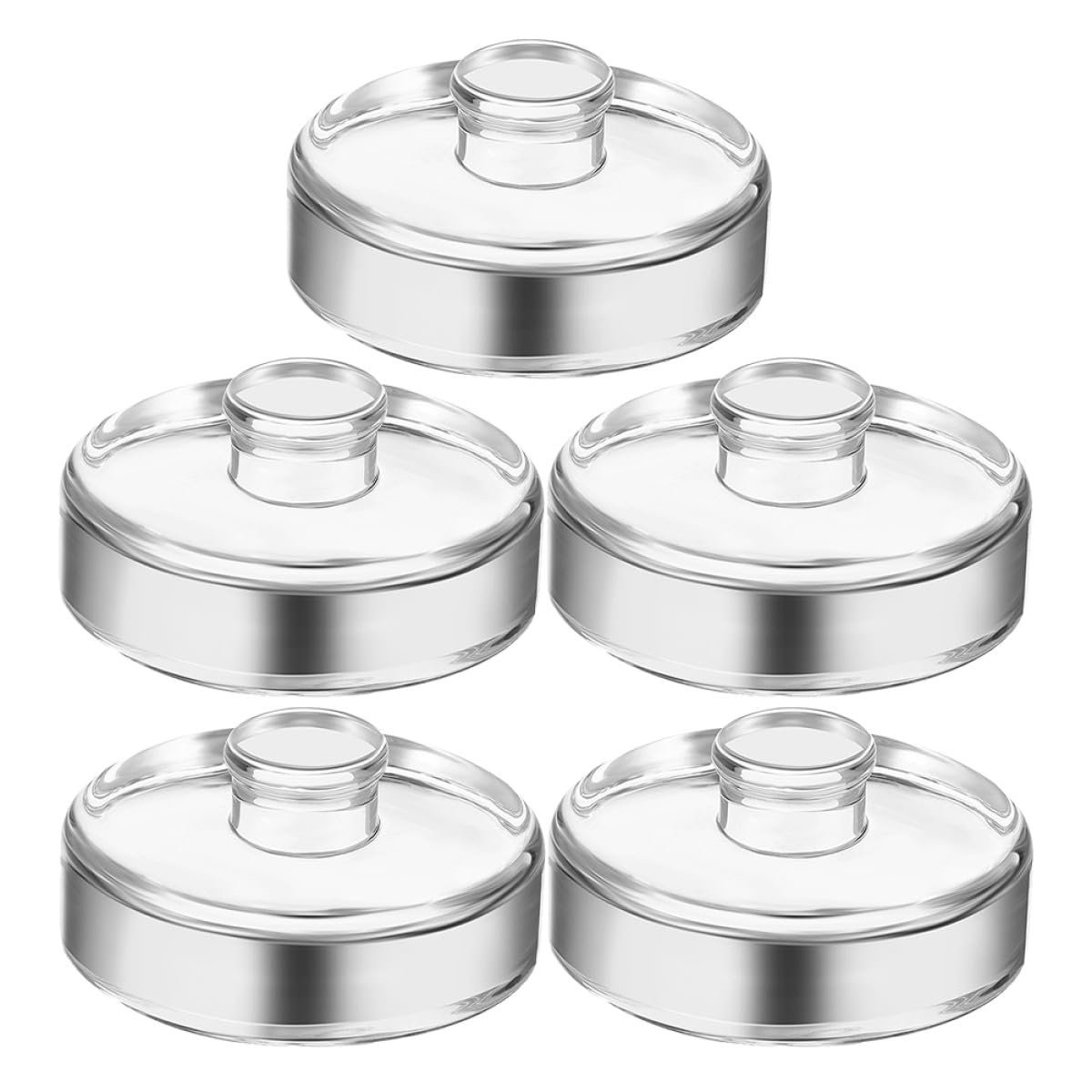 5 Stück Glas Gärgewichte mit Griff für Fermentieren von Kimchi und Sauerkraut Luftdichter Verschluss Geruchsneutral für Einmachgläser mit Weiter Öffnung